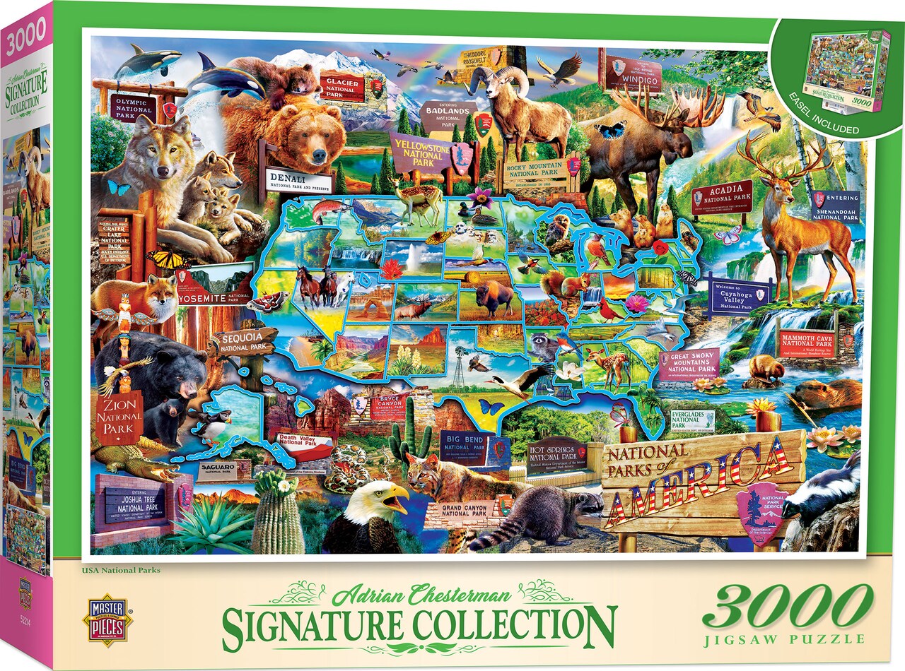 MasterPieces 3000 Piece Jigsaw Puzzle For Adults, Family, Or Kids - USA National Parks - Manufacturer Defect - 32"x45"
